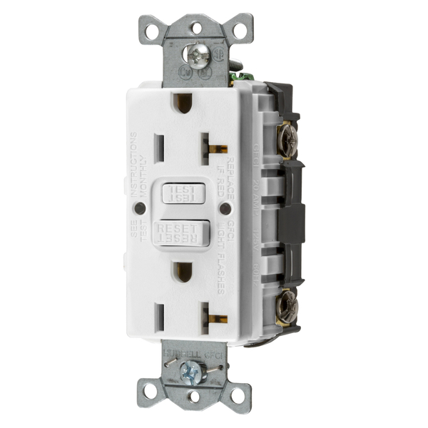 Hubbell Wiring Device-Kellems Ground Fault Products, Commercial Standard GFCI Receptacles, GFRST20WU GFRST20WU